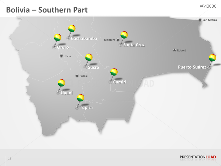 PowerPoint Map Bolivia PresentationLoad