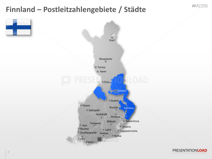 PowerPoint Landkarte Finnland Mit PLZ PresentationLoad