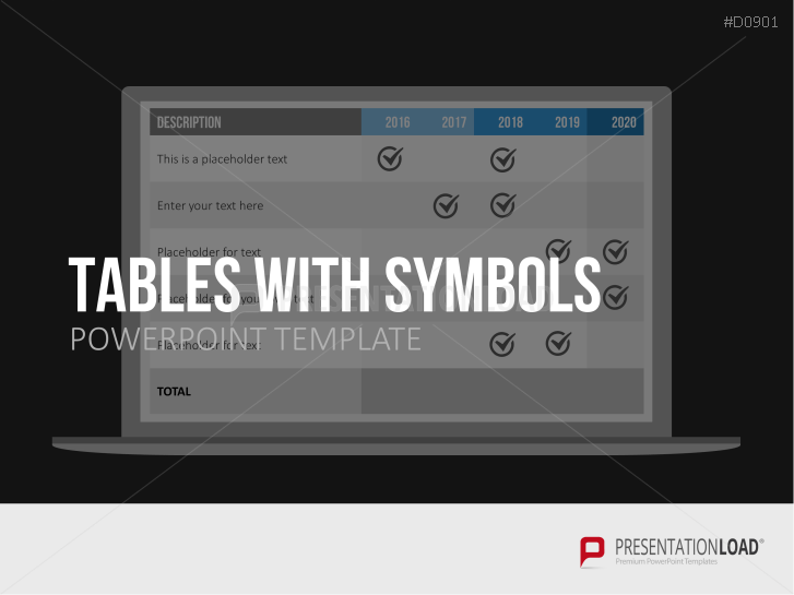 Tables With Symbols Powerpoint Template