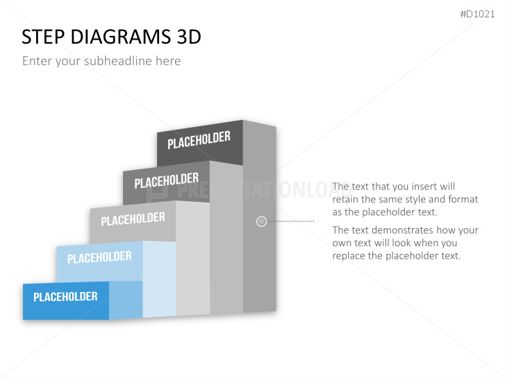 Graficos Escalera Tridimensionales Powerpoint Plantilla Presentationload