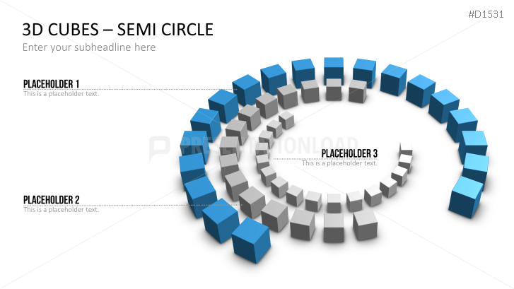 3D Cubes Semi-Circle