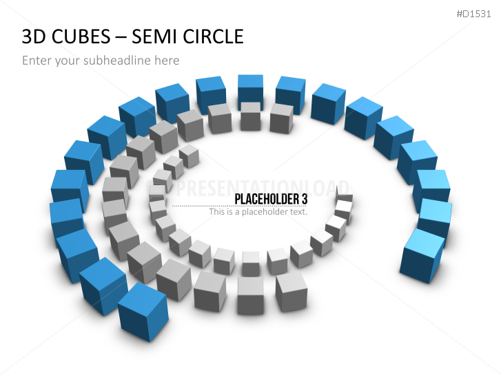 3D Cubes Semi-Circle