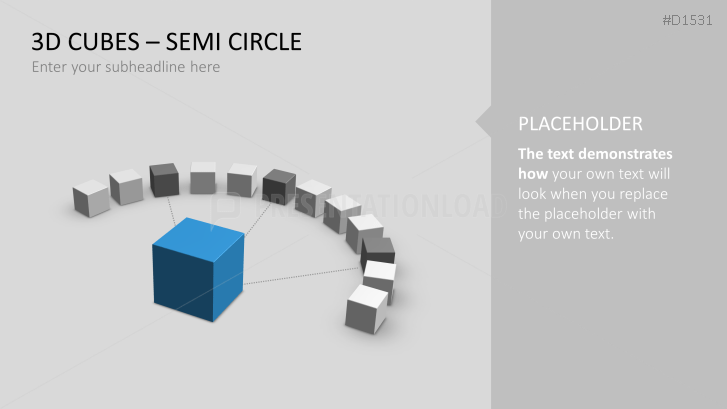 3D Cubes Semi-Circle