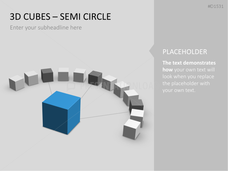 3D Cubes Semi-Circle