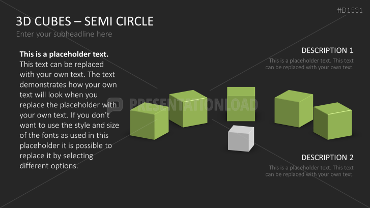 3D Cubes Semi-Circle