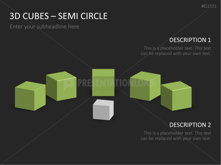 3D Cubes Semi-Circle
