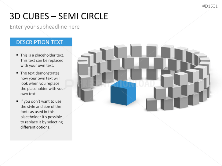 3D Cubes Semi-Circle