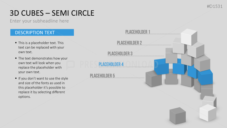 3D Cubes Semi-Circle