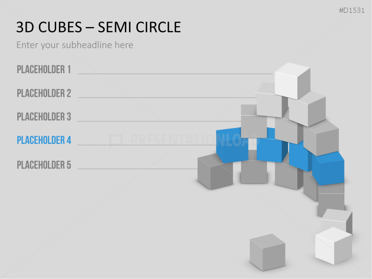 3D Cubes Semi-Circle
