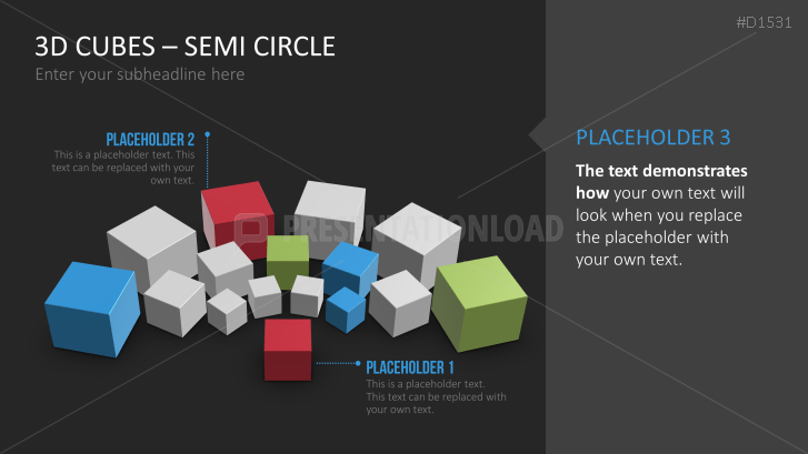 3D Cubes Semi-Circle