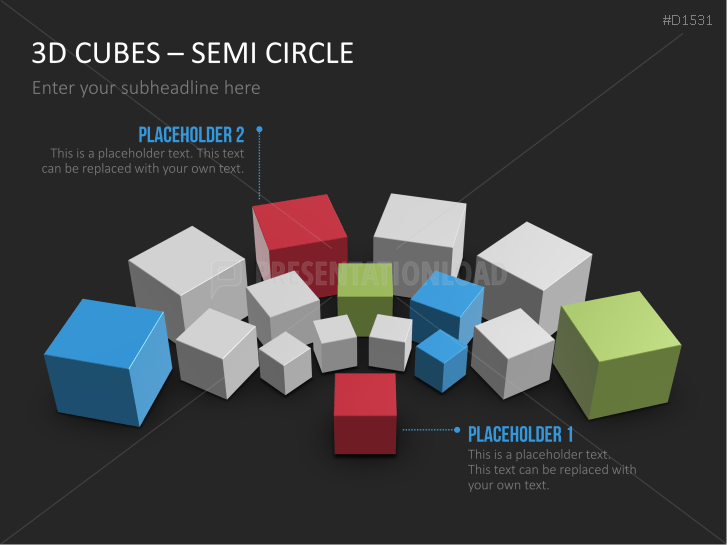3D Cubes Semi-Circle