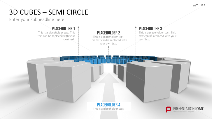 3D Cubes Semi-Circle
