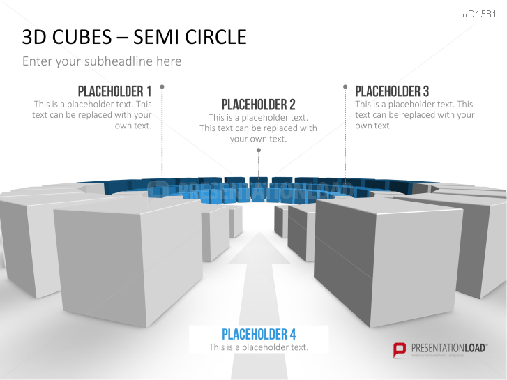 3D Cubes Semi-Circle