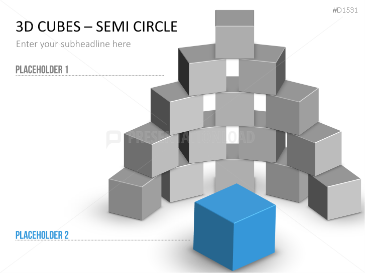 3D Cubes Semi-Circle