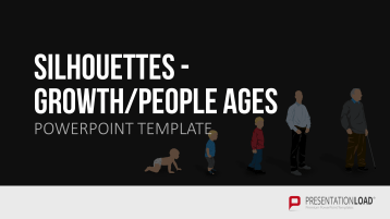 Silhouettes - Growth / People Ages _https://www.presentationload.com/outlines-growth-people-life-periods-powerpoint-template.html
