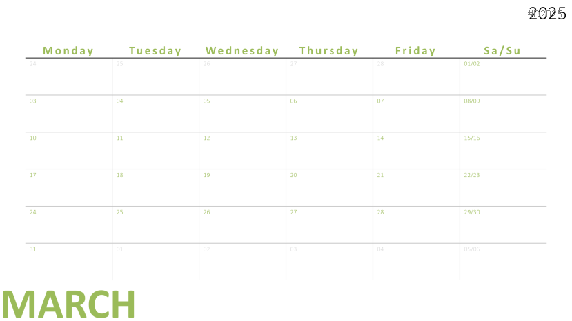 Calendar 2025