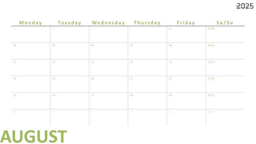 Calendar 2025
