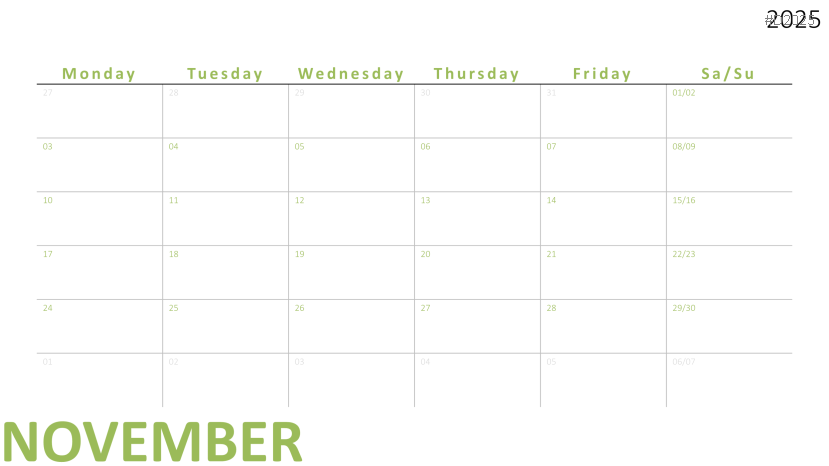 Calendar 2025
