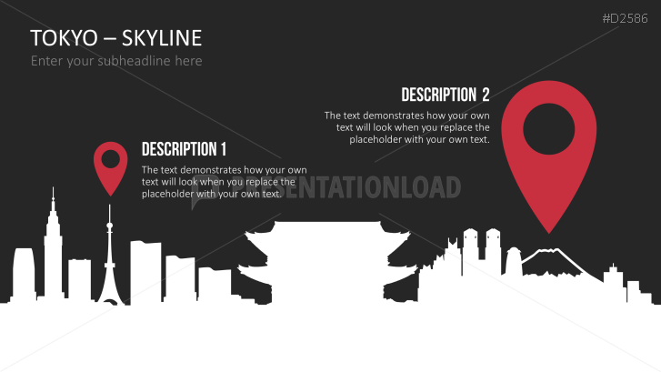 Cityscapes / Skylines for PowerPoint (Vector Graphics)