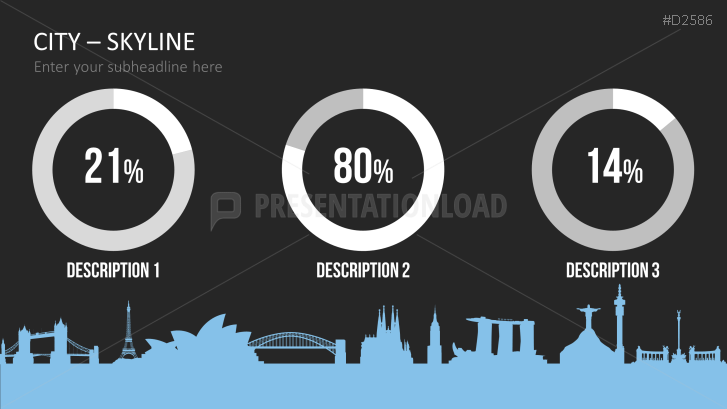 Cityscapes / Skylines for PowerPoint (Vector Graphics)