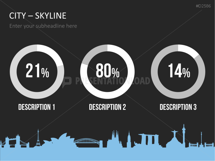 Cityscapes / Skylines for PowerPoint (Vector Graphics)