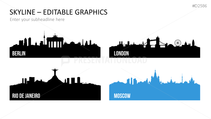 Cityscapes / Skylines for PowerPoint (Vector Graphics)
