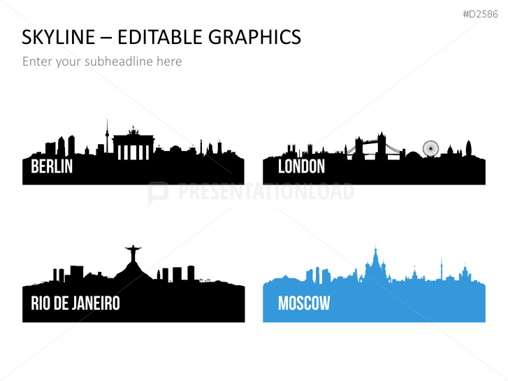 Cityscapes / Skylines for PowerPoint (Vector Graphics)