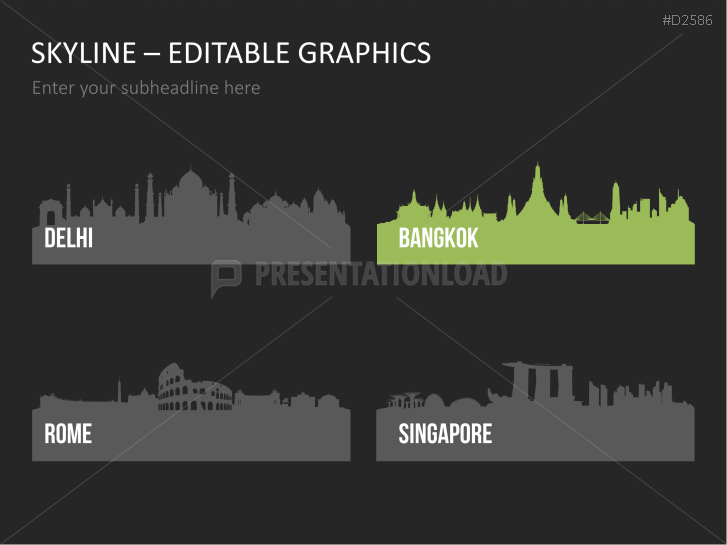 Cityscapes / Skylines for PowerPoint (Vector Graphics)