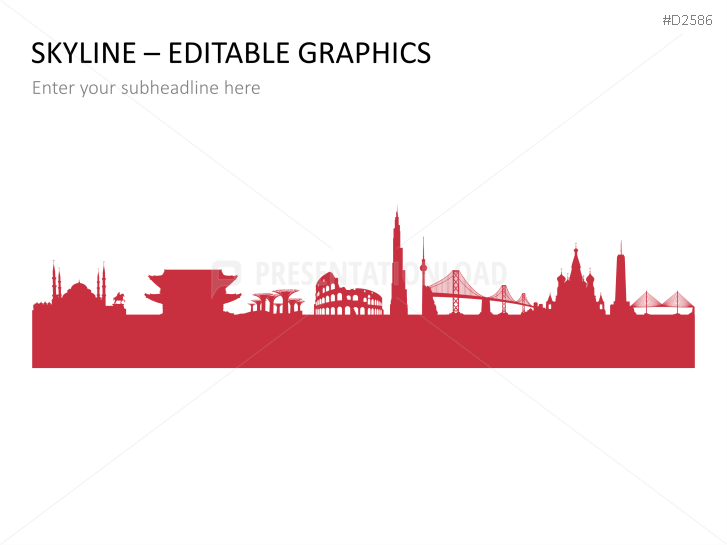 Cityscapes / Skylines for PowerPoint (Vector Graphics)