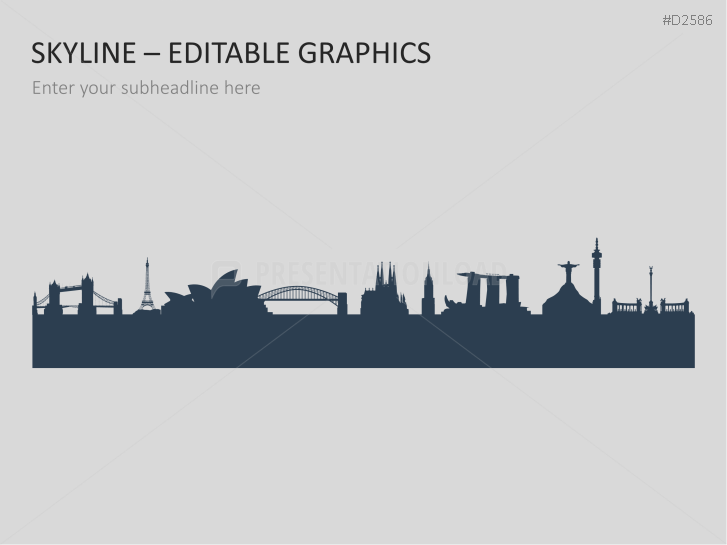 Cityscapes / Skylines for PowerPoint (Vector Graphics)