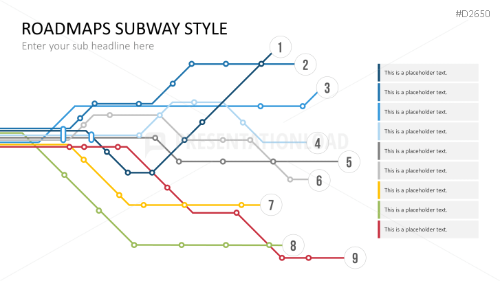 Roadmaps Subway Style Powerpoint Template Presentationload