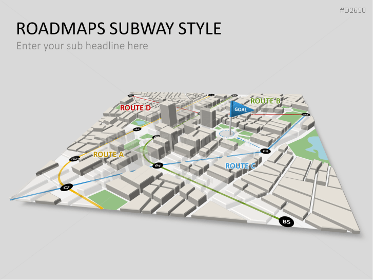 subway roadmap powerpoint template free