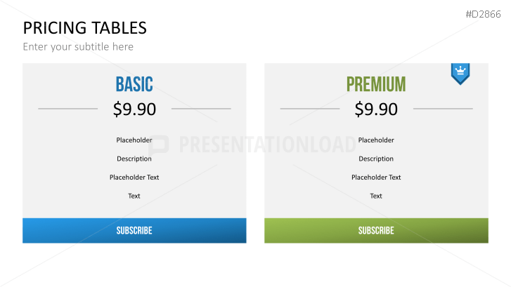 Pricing Tables