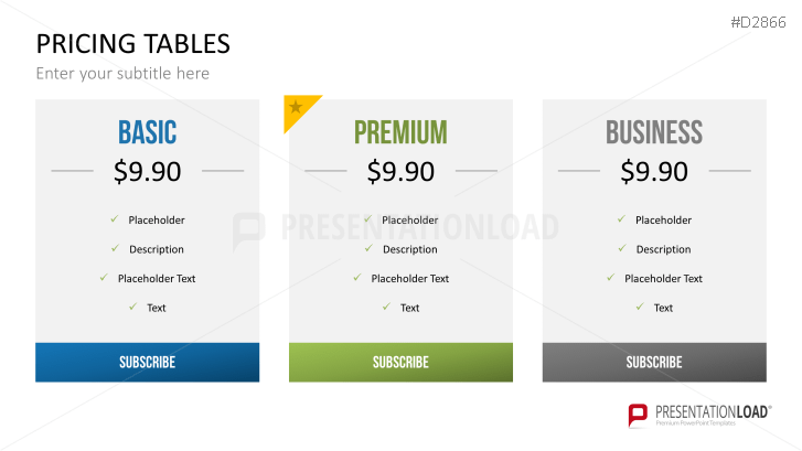 Pricing Tables