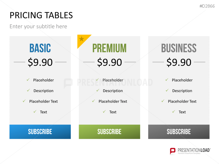 Pricing Tables