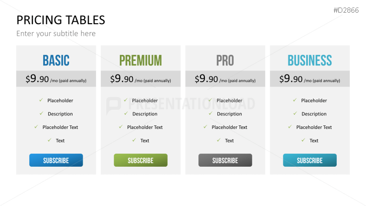Pricing Tables