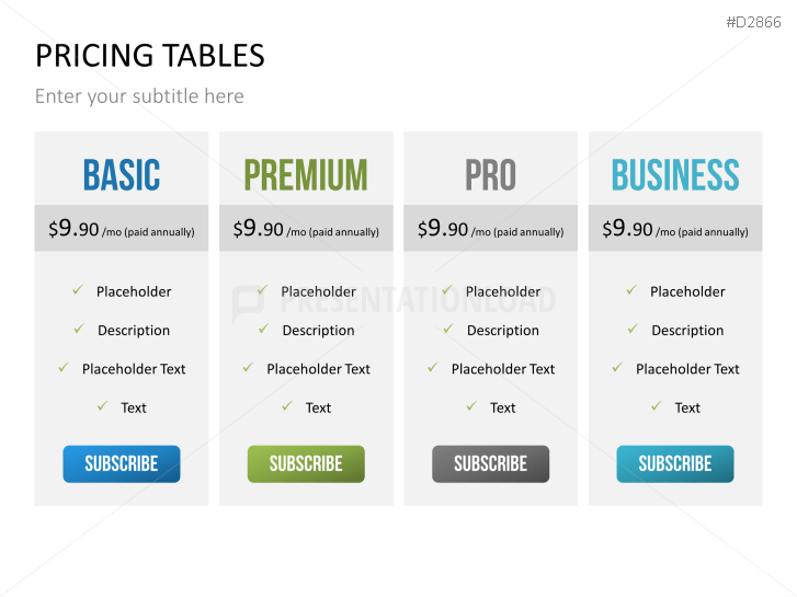Pricing Tables
