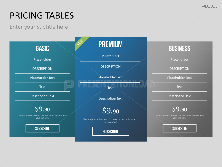 Pricing Tables