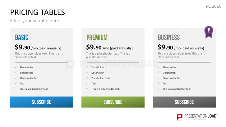 Pricing Tables