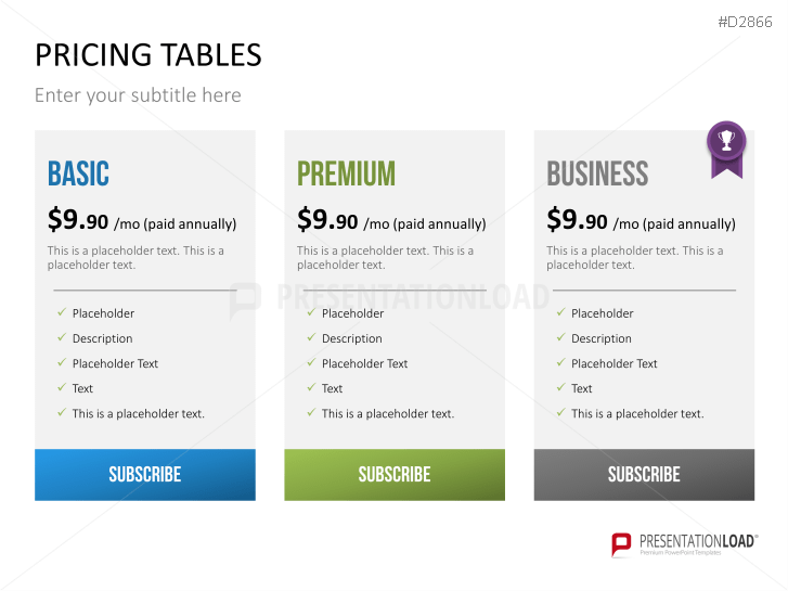 Pricing Tables
