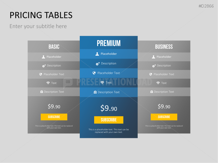 Pricing Tables