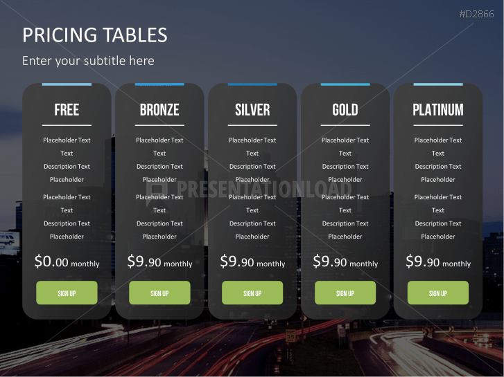 Pricing Tables