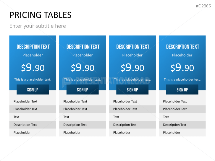 Pricing Tables