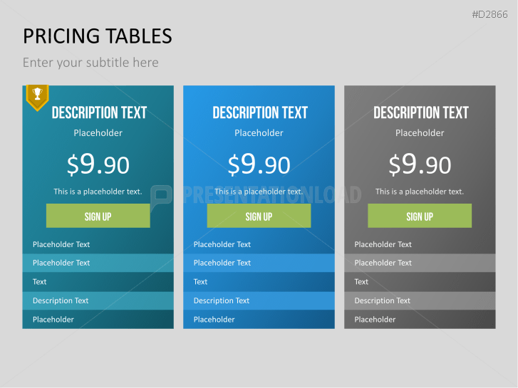 Pricing Tables