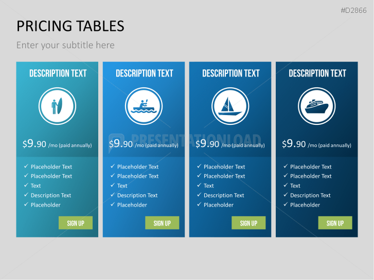 Pricing Tables
