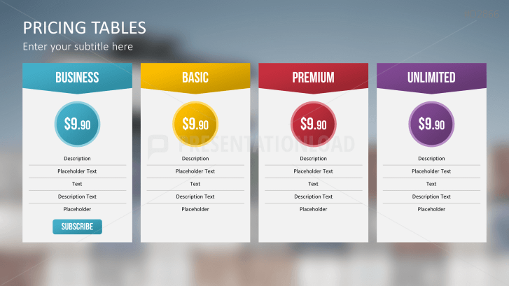Pricing Tables