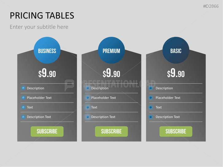 Pricing Tables