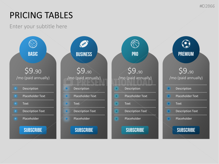 Pricing Tables