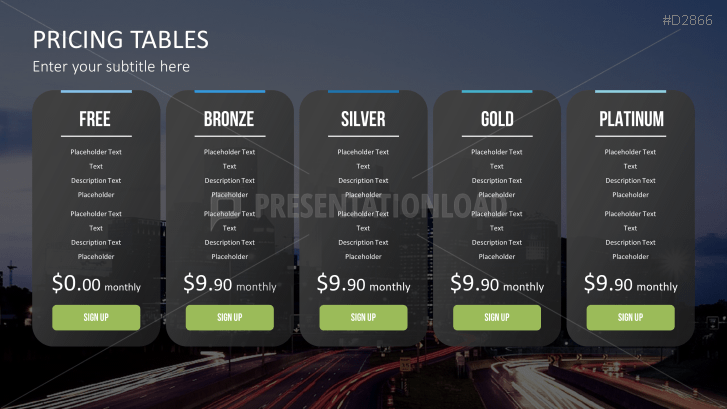 Pricing Tables