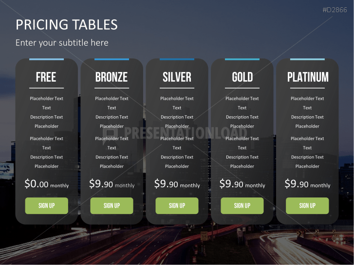 Pricing Tables